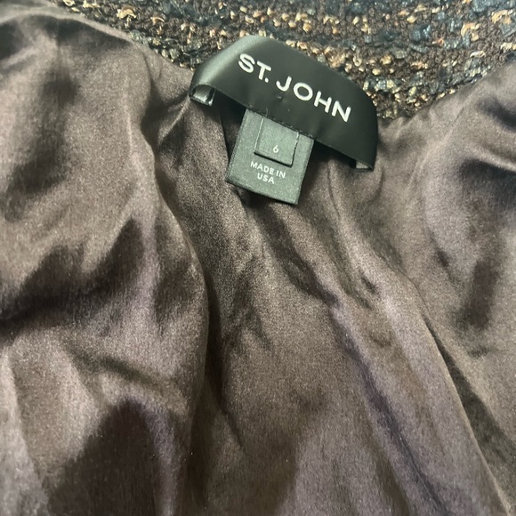 St. John vintage cropped brown floral blazer matching pencil skirt 2 6 tweed - Picture 10 of 16